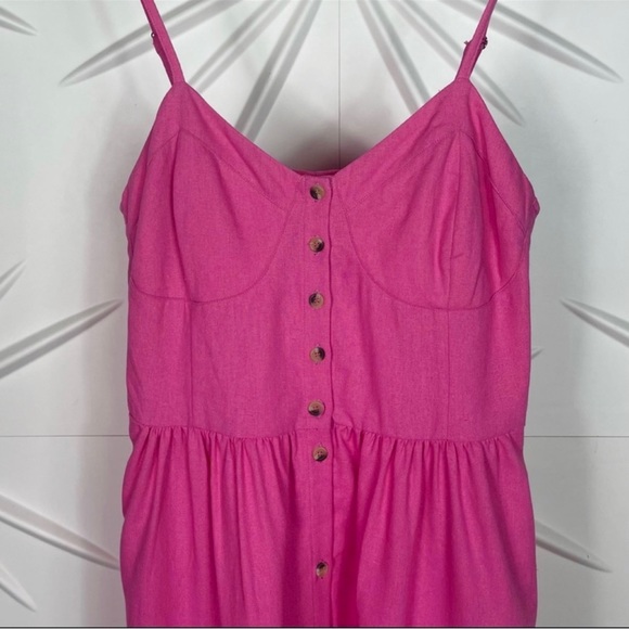 Rolla’s Eve Linen Dress In Magenta/Hot Pink - Picture 11 of 15